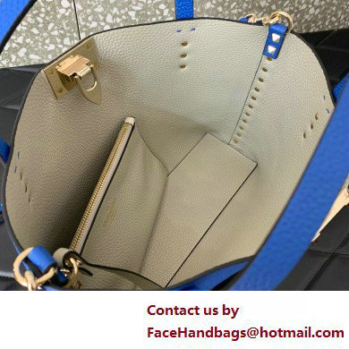 VALENTINO SMALL ROCKSTUD GRAINY CALFSKIN BAG WITH CONTRASTING LINING blue 2025