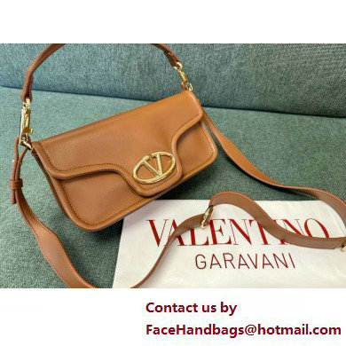 VALENTINO VLOGO 1960 NAPPA LEATHER SHOULDER BAG BROWN 2025