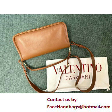 VALENTINO VLOGO 1960 NAPPA LEATHER SHOULDER BAG BROWN 2025