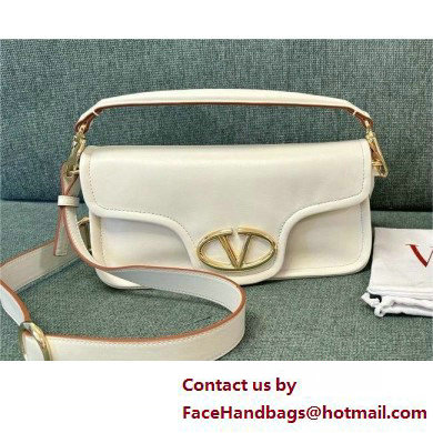 VALENTINO VLOGO 1960 NAPPA LEATHER SHOULDER BAG WHITE 2025