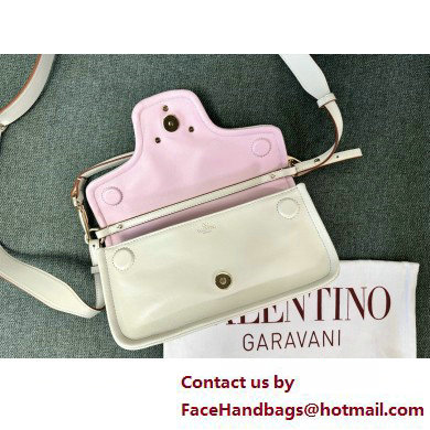 VALENTINO VLOGO 1960 NAPPA LEATHER SHOULDER BAG WHITE 2025