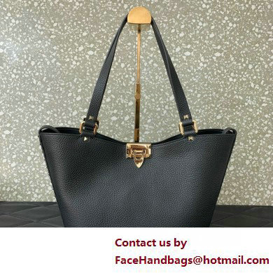 Valentino Garavani Rockstud Leather Tote BLACK 2025