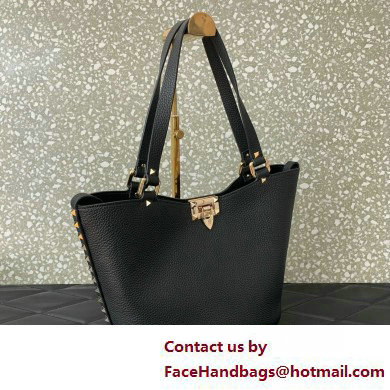 Valentino Garavani Rockstud Leather Tote BLACK 2025