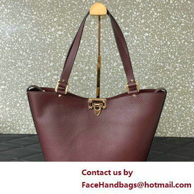 Valentino Garavani Rockstud Leather Tote BURGUNDY 2025