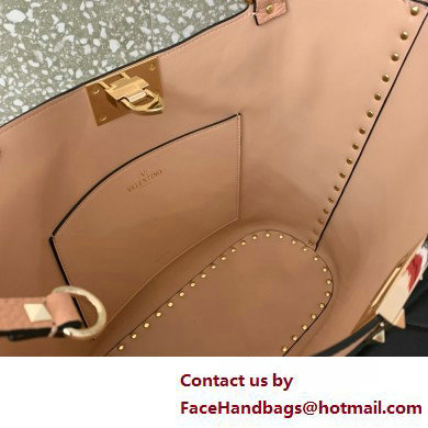 Valentino Garavani Rockstud Leather Tote PINK 2025