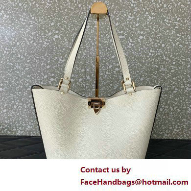 Valentino Garavani Rockstud Leather Tote WHITE 2025