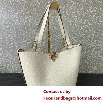 Valentino Garavani Rockstud Leather Tote WHITE 2025