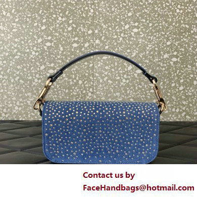 Valentino Garavani Small Loco DENIM SHOULDER BAG WITH RHINESTONES 2025