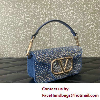 Valentino Garavani Small Loco DENIM SHOULDER BAG WITH RHINESTONES 2025