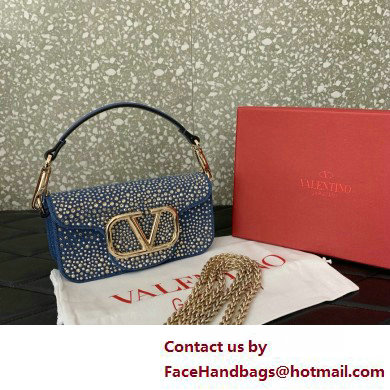 Valentino Garavani Small Loco DENIM SHOULDER BAG WITH RHINESTONES 2025