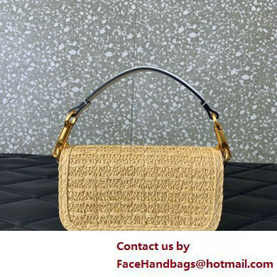 Valentino Garavani Small Loco RAFFIA SHOULDER BAG WITH JEWEL LOGO white 2025