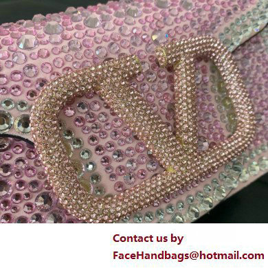 Valentino Garavani Small Loco Rhinestone Shoulder Bag pink 2025