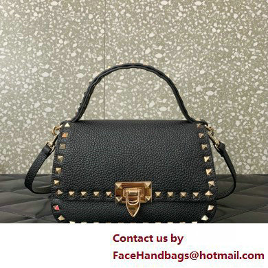 Valentino Garavani Small Rockstud Top Handle Bag black 2025