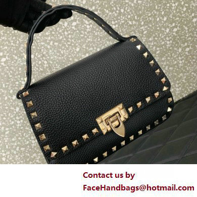 Valentino Garavani Small Rockstud Top Handle Bag black 2025