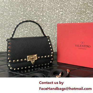 Valentino Garavani Small Rockstud Top Handle Bag black 2025