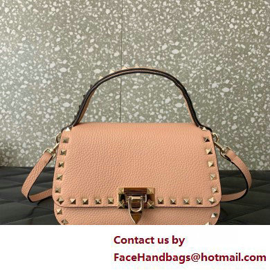 Valentino Garavani Small Rockstud Top Handle Bag nude pink 2025