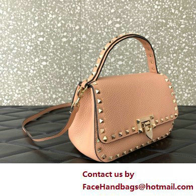 Valentino Garavani Small Rockstud Top Handle Bag nude pink 2025