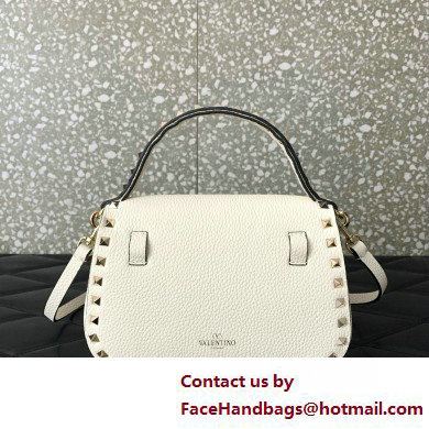 Valentino Garavani Small Rockstud Top Handle Bag white 2025