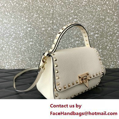 Valentino Garavani Small Rockstud Top Handle Bag white 2025