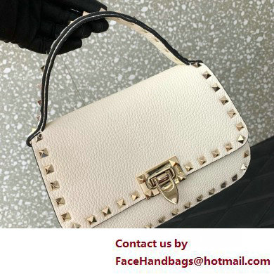 Valentino Garavani Small Rockstud Top Handle Bag white 2025