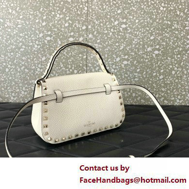 Valentino Garavani Small Rockstud Top Handle Bag white 2025