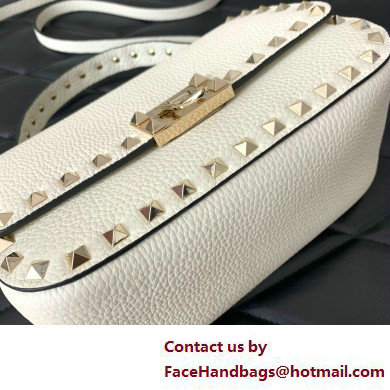 Valentino Garavani Small Rockstud Top Handle Bag white 2025