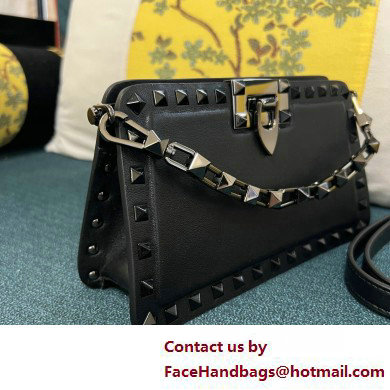 Valentino Rockstud Clutch Bag In Calfskin Black 2025