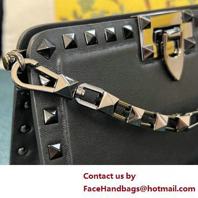 Valentino Rockstud Clutch Bag In Calfskin Black 2025