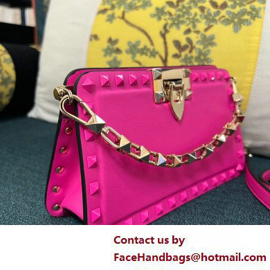 Valentino Rockstud Clutch Bag In Calfskin Fuchsia 2025