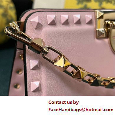 Valentino Rockstud Clutch Bag In Calfskin Pink 2025