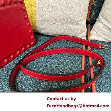 Valentino Rockstud Clutch Bag In Calfskin Red 2025