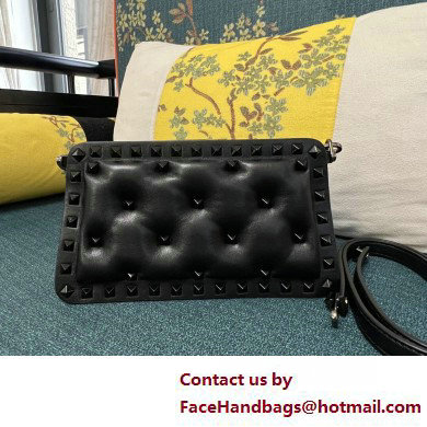 Valentino Rockstud Clutch Bag In Padded Nappa Black 2025