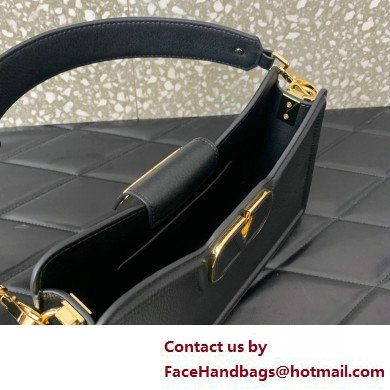 Valentino VLogo Leather shoulder bag in grainy calfskin Black 2025