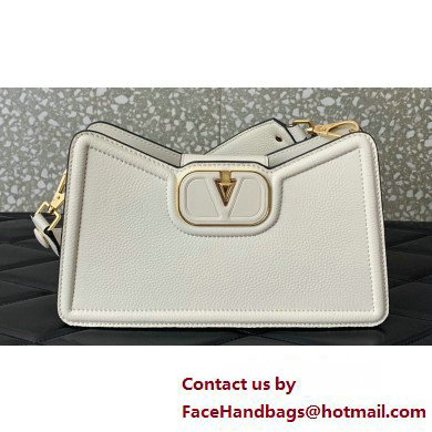 Valentino VLogo Leather shoulder bag in grainy calfskin White 2025