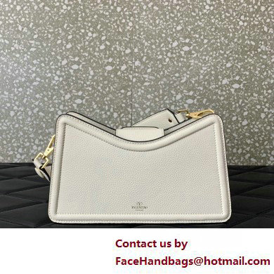 Valentino VLogo Leather shoulder bag in grainy calfskin White 2025