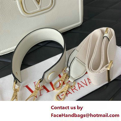 Valentino VLogo Leather shoulder bag in grainy calfskin White 2025