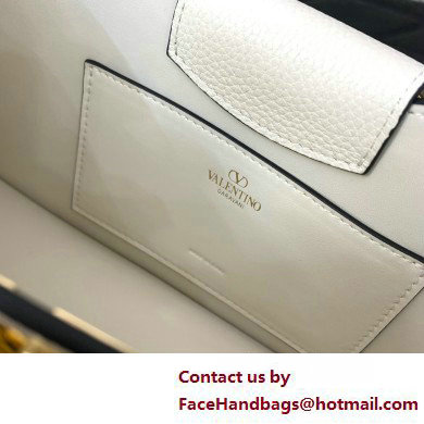 Valentino VLogo Leather shoulder bag in grainy calfskin White 2025