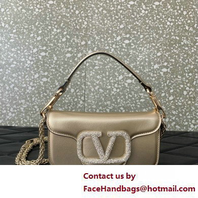 Valentino VLogo Signature Loco Small Shoulder Bag With Jewel Logo BRONZE