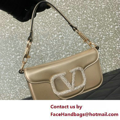 Valentino VLogo Signature Loco Small Shoulder Bag With Jewel Logo BRONZE