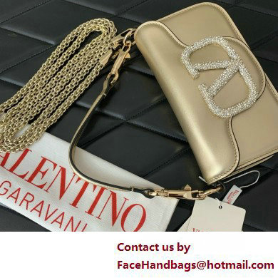 Valentino VLogo Signature Loco Small Shoulder Bag With Jewel Logo BRONZE