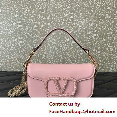 Valentino VLogo Signature Loco Small Shoulder Bag With Jewel Logo PINK