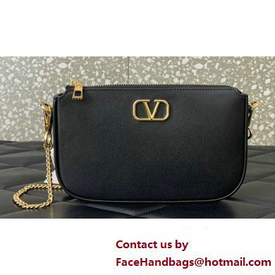 Valentino VLogo Signature mini bag in calfskin leather Black 2025