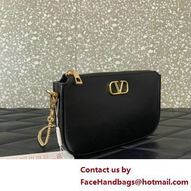 Valentino VLogo Signature mini bag in calfskin leather Black 2025