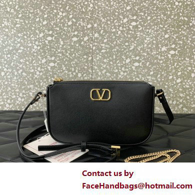 Valentino VLogo Signature mini bag in calfskin leather Black 2025