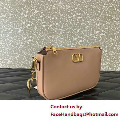 Valentino VLogo Signature mini bag in calfskin leather Nude 2025 - Click Image to Close