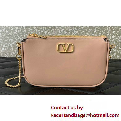 Valentino VLogo Signature mini bag in calfskin leather Nude 2025