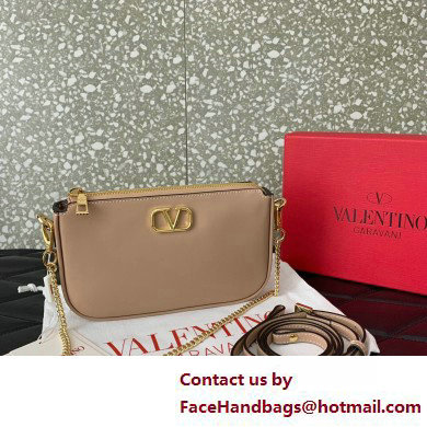 Valentino VLogo Signature mini bag in calfskin leather Nude 2025