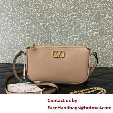 Valentino VLogo Signature mini bag in calfskin leather Nude 2025