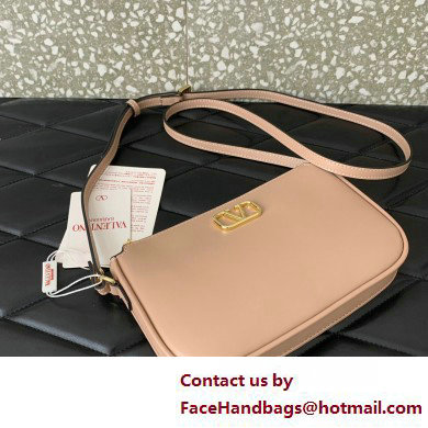 Valentino VLogo Signature mini bag in calfskin leather Nude 2025