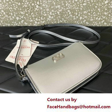 Valentino VLogo Signature mini bag in calfskin leather Silver 2025